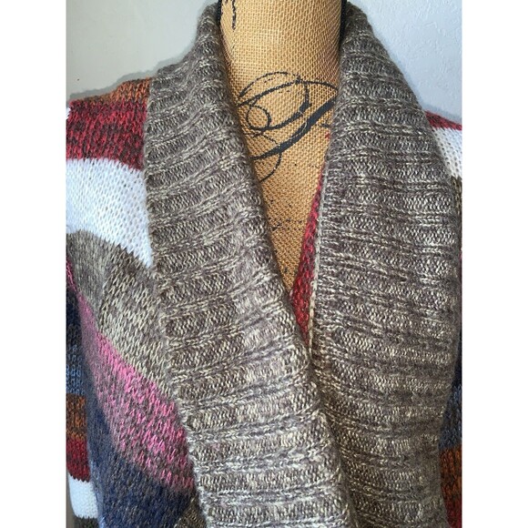 Miss Ashley Rainbow Knit Cardigan SzS Jacket Women/Teens Asymmetric Hem Western - Picture 2 of 16